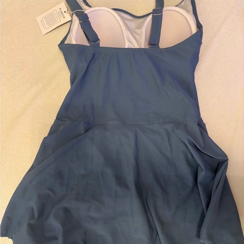 SWIM- Chic Blue One-Piece Swimsuit - Picture 2 of 6